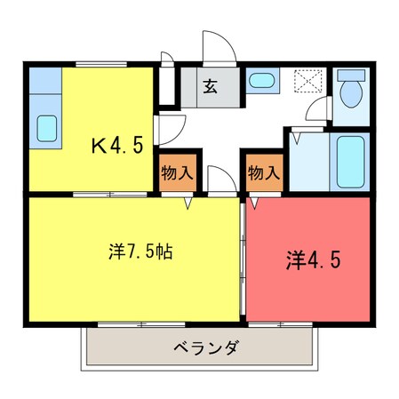 ハイツ中坂上Ｃの物件間取画像